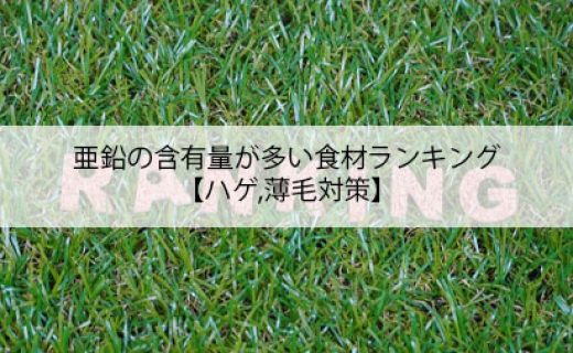 亜鉛の含有量が多い食材ランキング【ハゲ,薄毛対策】